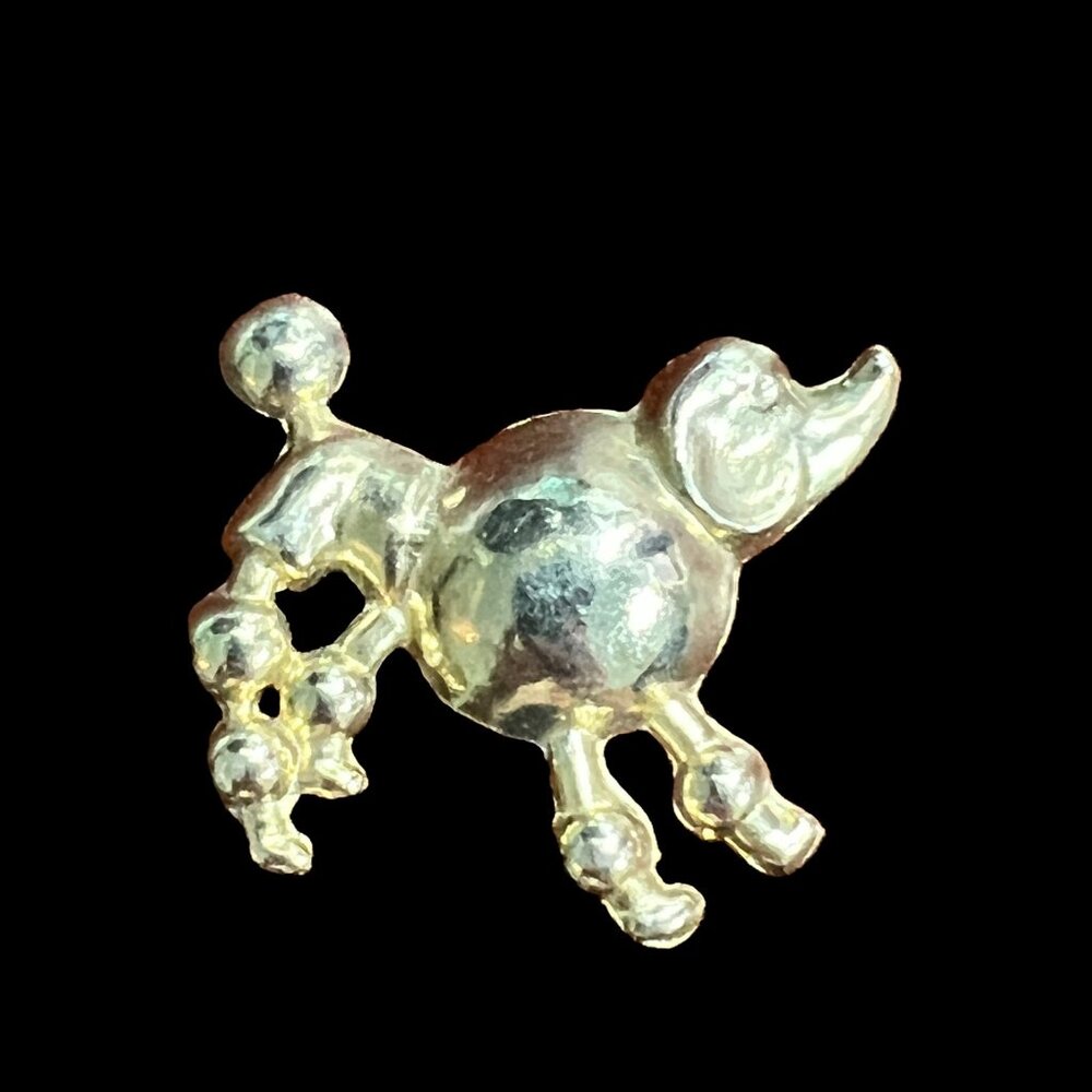Poodle Brooch Gold Tone‎ Vintage Dog with Attitude Pin